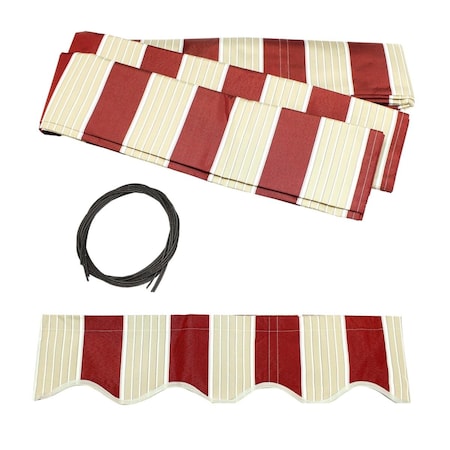 Tepee Supplies Awning Fabric Replacement for Retractable 8 x 6.5 Ft Awning Multi Red TE2519407